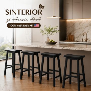 Ghế bar đơn không tựa màu đen 001 - Black Stool Bar 001